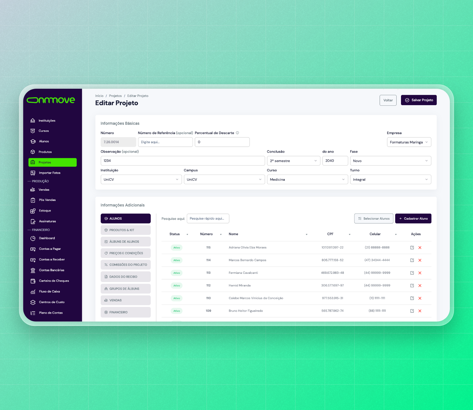 Interface do projeto Onnmove